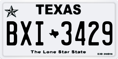 TX license plate BXI3429