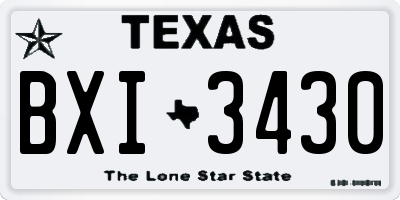 TX license plate BXI3430