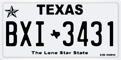 TX license plate BXI3431