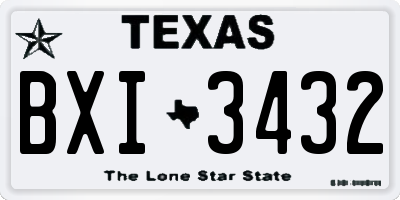 TX license plate BXI3432
