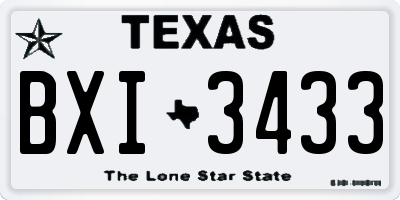 TX license plate BXI3433