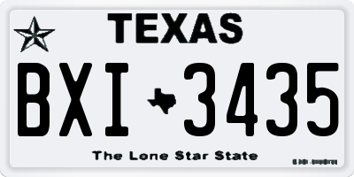 TX license plate BXI3435