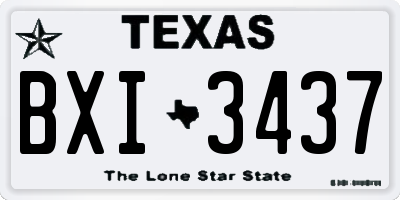 TX license plate BXI3437