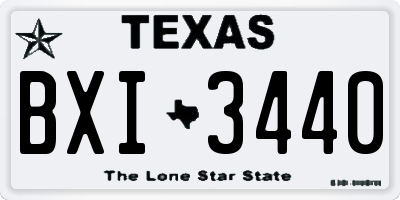 TX license plate BXI3440