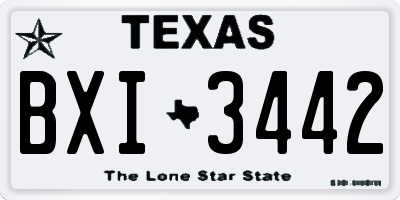 TX license plate BXI3442