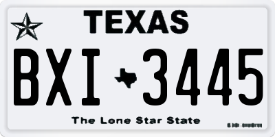 TX license plate BXI3445