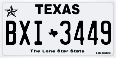 TX license plate BXI3449