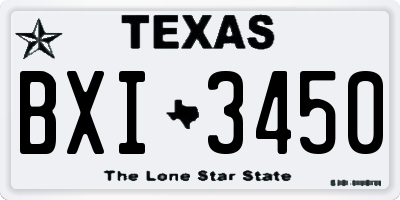 TX license plate BXI3450
