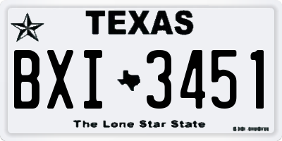 TX license plate BXI3451