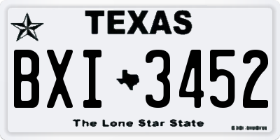 TX license plate BXI3452