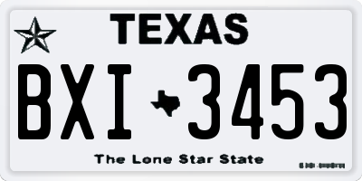 TX license plate BXI3453
