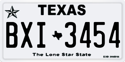 TX license plate BXI3454