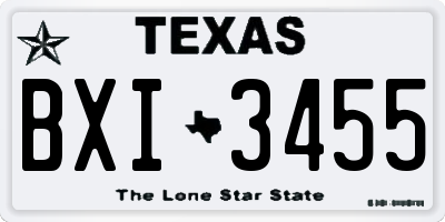 TX license plate BXI3455