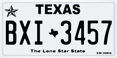 TX license plate BXI3457