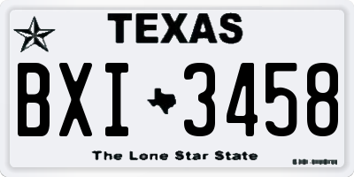 TX license plate BXI3458