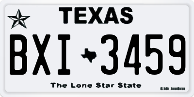TX license plate BXI3459