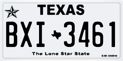 TX license plate BXI3461