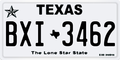 TX license plate BXI3462