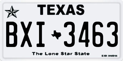 TX license plate BXI3463