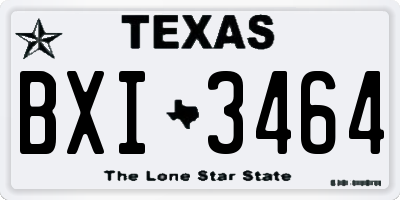 TX license plate BXI3464