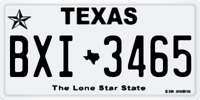 TX license plate BXI3465