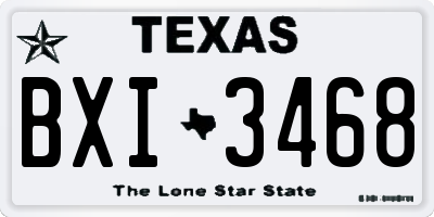 TX license plate BXI3468