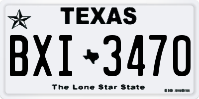 TX license plate BXI3470