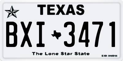 TX license plate BXI3471