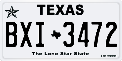 TX license plate BXI3472