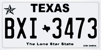 TX license plate BXI3473