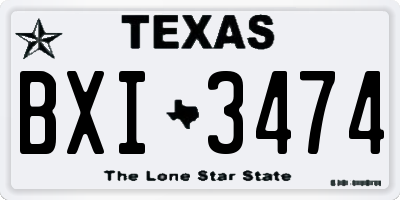 TX license plate BXI3474
