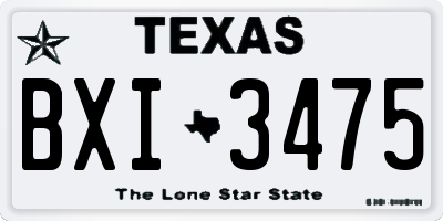 TX license plate BXI3475