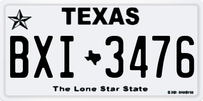 TX license plate BXI3476