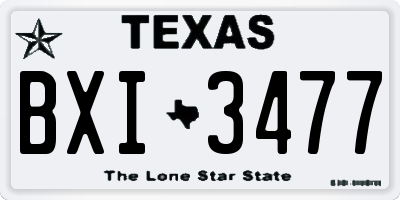 TX license plate BXI3477