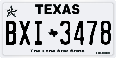 TX license plate BXI3478