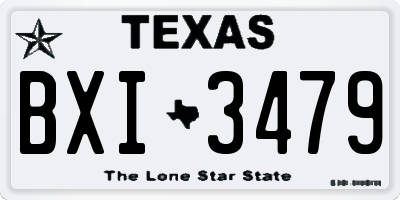 TX license plate BXI3479