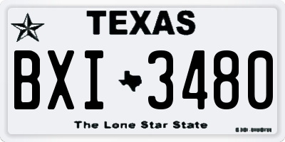 TX license plate BXI3480