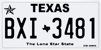 TX license plate BXI3481