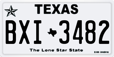 TX license plate BXI3482