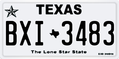 TX license plate BXI3483