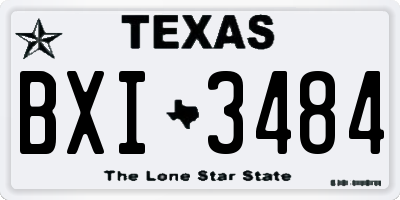 TX license plate BXI3484