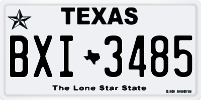 TX license plate BXI3485