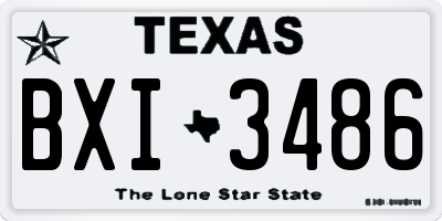 TX license plate BXI3486