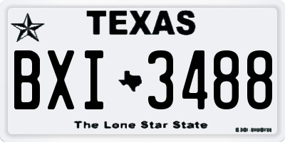 TX license plate BXI3488