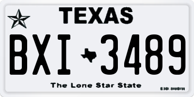 TX license plate BXI3489