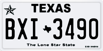 TX license plate BXI3490