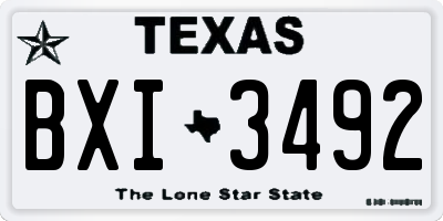TX license plate BXI3492