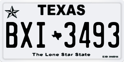 TX license plate BXI3493