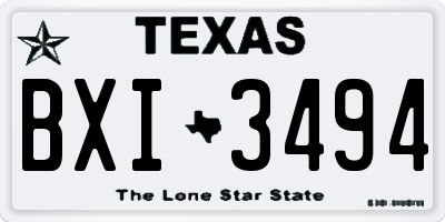 TX license plate BXI3494