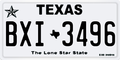 TX license plate BXI3496